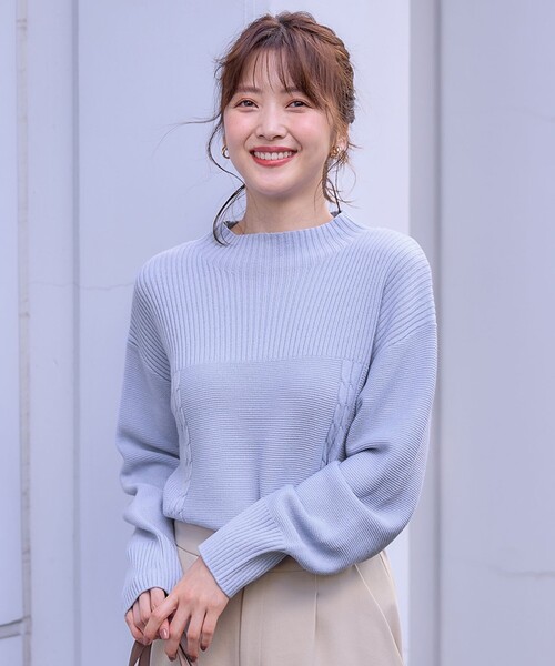 ANY SIS（エニィスィス）の「【洗える】スフレボトルネック ニット（ニット/セーター・レディース・ネイビー系/ライトグリーン系/ライトグレー系/アイボリー系/ピンク系/スカイブルー系・2）」の13枚目の写真