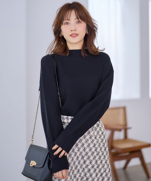 ANY SIS（エニィスィス）の「【洗える】スフレボトルネック ニット（ニット/セーター・レディース・ネイビー系/ライトグリーン系/ライトグレー系/アイボリー系/ピンク系/スカイブルー系・2）」の22枚目の写真