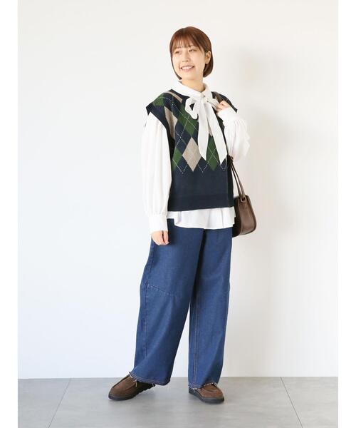 ehka sopo（エヘカソポ）の「柄アソートボウタイシャツ（シャツ/ブラウス・レディース・ピンク/ベージュ/ブラック/オフホワイト・F）」の10枚目の写真