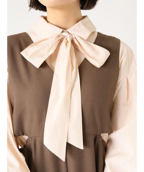 ehka sopo（エヘカソポ）の「柄アソートボウタイシャツ（シャツ/ブラウス・レディース・ピンク/ベージュ/ブラック/オフホワイト・F）」の16枚目の写真