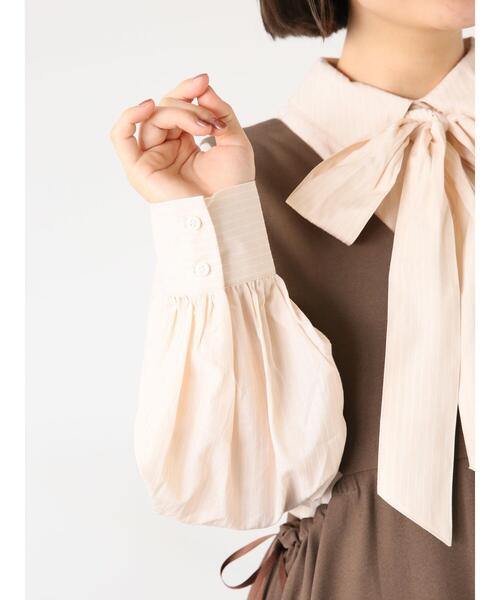 ehka sopo（エヘカソポ）の「柄アソートボウタイシャツ（シャツ/ブラウス・レディース・ピンク/ベージュ/ブラック/オフホワイト・F）」の17枚目の写真