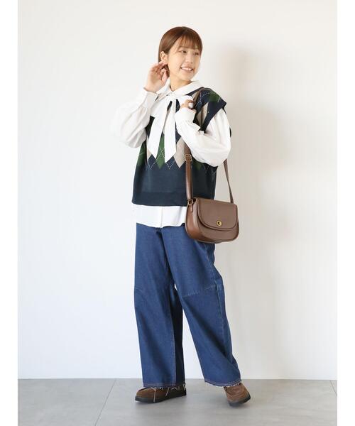 ehka sopo（エヘカソポ）の「柄アソートボウタイシャツ（シャツ/ブラウス・レディース・ピンク/ベージュ/ブラック/オフホワイト・F）」の18枚目の写真