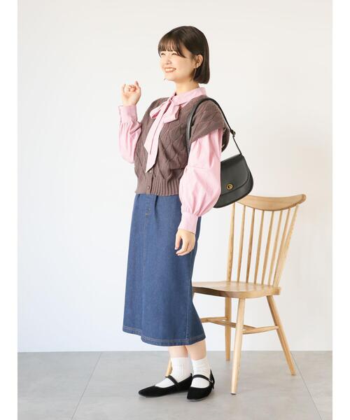 ehka sopo（エヘカソポ）の「柄アソートボウタイシャツ（シャツ/ブラウス・レディース・ピンク/ベージュ/ブラック/オフホワイト・F）」の22枚目の写真