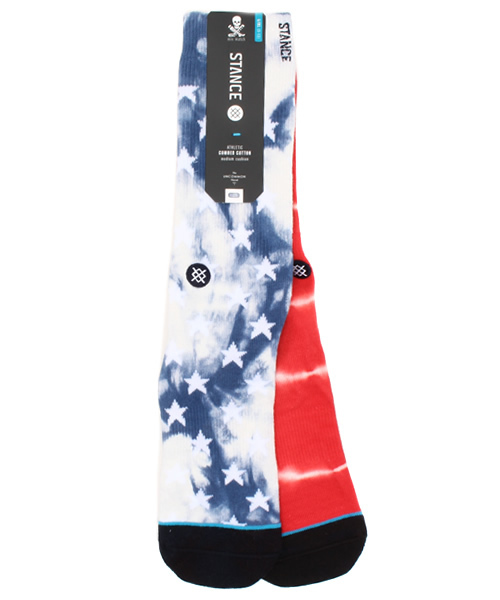 STANCE(スタンス)の「メンズ スタンスソックス 左右非対称 星柄 タイダイ STANCE PATRIOT(ソックス/靴下・メンズ・レッド・LARGE)」の6枚目の写真