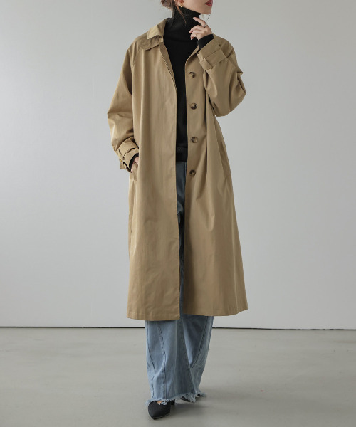 AMELY(エミリー)の「撥水トレンチコート(トレンチコート・レディース・ブラック/ベージュ・LONG/SHORT)」の7枚目の写真