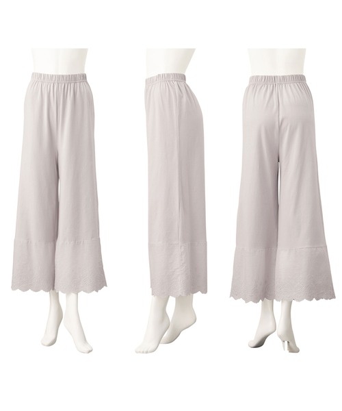 Viola e Viola（ヴィオラエヴィオラ）の「あったか綿裾レースペチパン（その他アンダーウェア/インナー・レディース・ホワイト/ブラック/ライトグレー・M/LL/3L/L）」の5枚目の写真