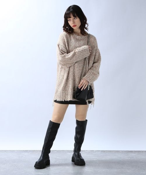 【新品未使用】JEANASIS ダメージステッチオーバースウェTEE ダメージステッチオーバースウェTEE JEANASIS