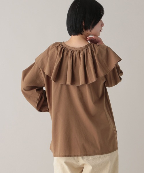 studio CLIP（スタディオクリップ）の「《natural by clip》ラッフルカラーブラウス（シャツ/ブラウス・レディース・キャメル/オフホワイト/ブラック・FREE）」の22枚目の写真