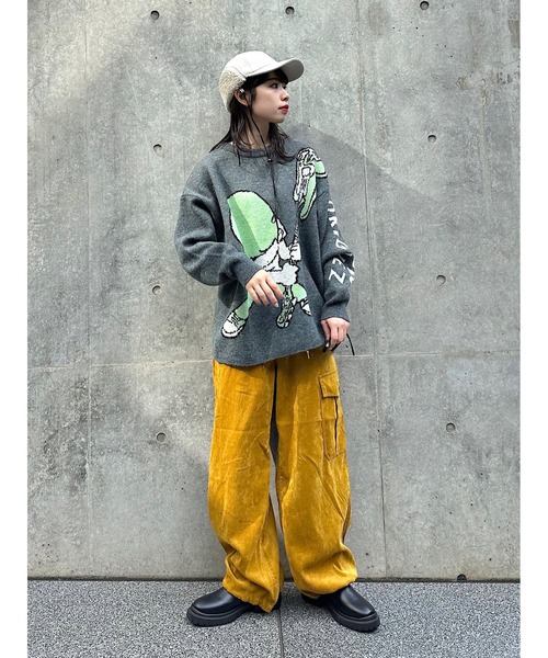 niko and...（ニコアンド）の「【MACORODRIGUEZ(マコ・ロドリゲス)】コラボグラフィック ニット（ニット/セーター・レディース・アイボリー/ネイビー/グレー/ピンク・FREE）」の6枚目の写真