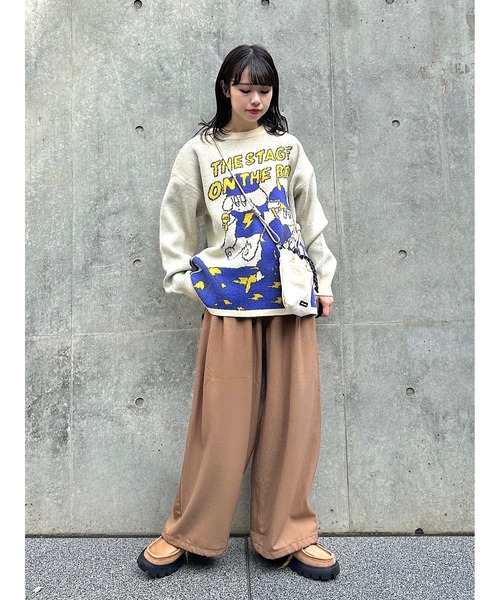 niko and...（ニコアンド）の「【MACORODRIGUEZ(マコ・ロドリゲス)】コラボグラフィック ニット（ニット/セーター・レディース・アイボリー/ネイビー/グレー/ピンク・FREE）」の12枚目の写真