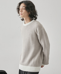 JUNRED | バーズアイ配色ニットプルオーバー(ニット/セーター)