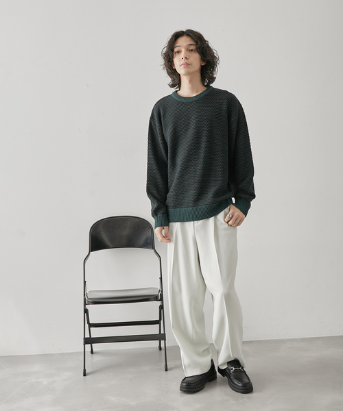 JUNRED(ジュンレッド)の「バーズアイ配色ニットプルオーバー(ニット/セーター・メンズ・オフホワイト/ベージュ系その他/グリーン・L/LL/M)」の13枚目の写真