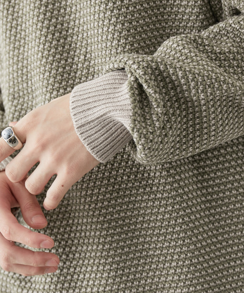 JUNRED(ジュンレッド)の「バーズアイ配色ニットプルオーバー(ニット/セーター・メンズ・オフホワイト/ベージュ系その他/グリーン・L/LL/M)」の19枚目の写真