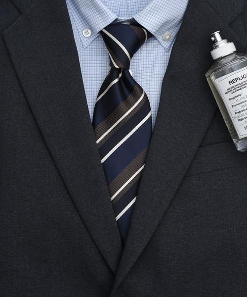 CALIFORNIA OUTFITTERS（カリフォルニア アウトフィッターズ）の「STD 3-10C7 ネクタイ ベーシック タイ 小紋 ストライプ  ギフト（ネクタイ・メンズ・ワイン系1/ベージュ系/ワイン系3/ネイビー系/ネイビー系1/レッド/ネイビー系2/グリーン/グレー/ワイン系/ブラウン/ワイン系2/パープル系1/ネイビー系3/パープル系・ONESIZE）」の8枚目の写真