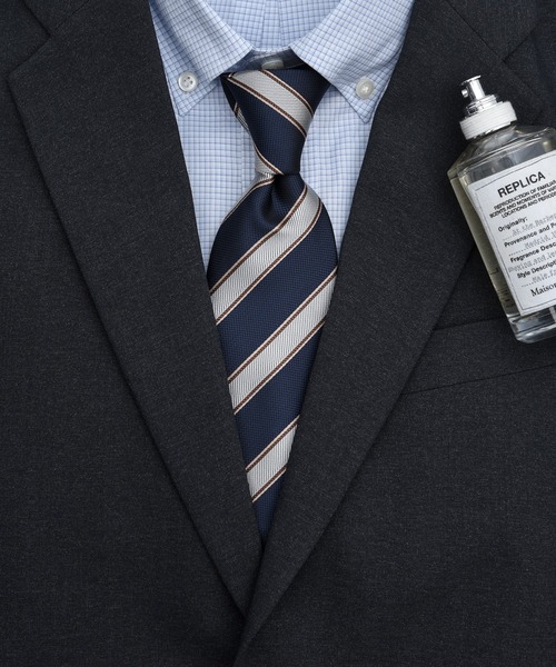 CALIFORNIA OUTFITTERS（カリフォルニア アウトフィッターズ）の「STD 3-10C7 ネクタイ ベーシック タイ 小紋 ストライプ  ギフト（ネクタイ・メンズ・ワイン系1/ベージュ系/ワイン系3/ネイビー系/ネイビー系1/レッド/ネイビー系2/グリーン/グレー/ワイン系/ブラウン/ワイン系2/パープル系1/ネイビー系3/パープル系・ONESIZE）」の9枚目の写真