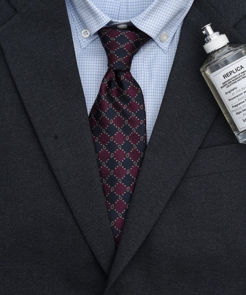 CALIFORNIA OUTFITTERS（カリフォルニア アウトフィッターズ）の「STD 3-10C7 ネクタイ ベーシック タイ 小紋 ストライプ  ギフト（ネクタイ・メンズ・ワイン系1/ベージュ系/ワイン系3/ネイビー系/ネイビー系1/レッド/ネイビー系2/グリーン/グレー/ワイン系/ブラウン/ワイン系2/パープル系1/ネイビー系3/パープル系・ONESIZE）」の13枚目の写真