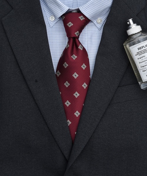 CALIFORNIA OUTFITTERS（カリフォルニア アウトフィッターズ）の「STD 3-10C7 ネクタイ ベーシック タイ 小紋 ストライプ  ギフト（ネクタイ・メンズ・ワイン系1/ベージュ系/ワイン系3/ネイビー系/ネイビー系1/レッド/ネイビー系2/グリーン/グレー/ワイン系/ブラウン/ワイン系2/パープル系1/ネイビー系3/パープル系・ONESIZE）」の14枚目の写真