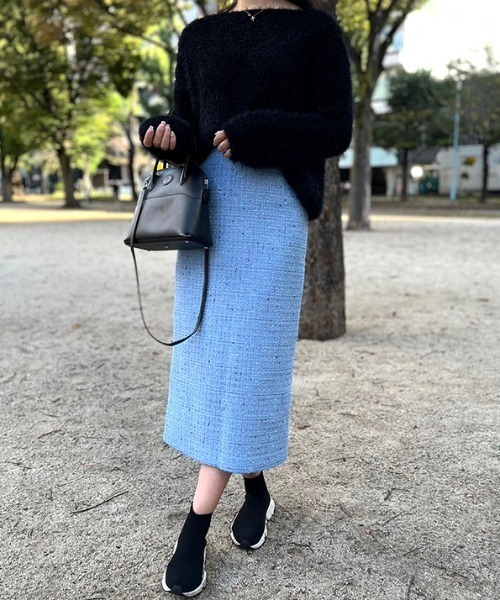 MODE ROBE（モードローブ）の「ボートネックシャギーニット（ニット/セーター・レディース・ホワイト/ブラック/グレー/ピンク・FREE）」の10枚目の写真