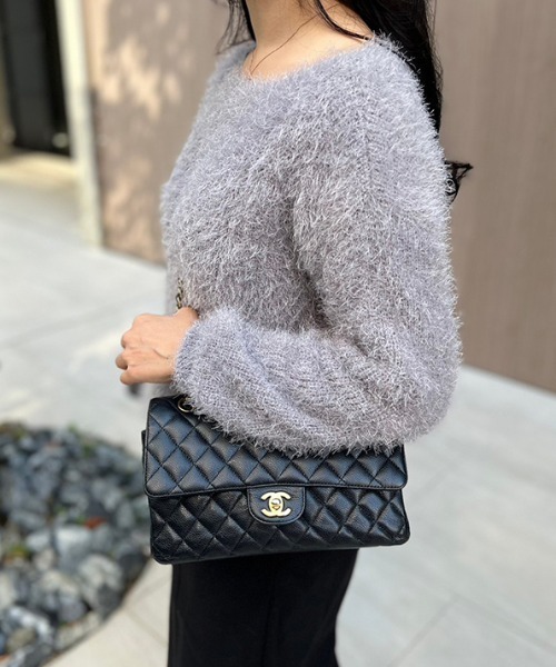 MODE ROBE（モードローブ）の「ボートネックシャギーニット（ニット/セーター・レディース・ホワイト/ブラック/グレー/ピンク・FREE）」の17枚目の写真