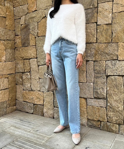 MODE ROBE（モードローブ）の「ボートネックシャギーニット（ニット/セーター・レディース・ホワイト/ブラック/グレー/ピンク・FREE）」の20枚目の写真