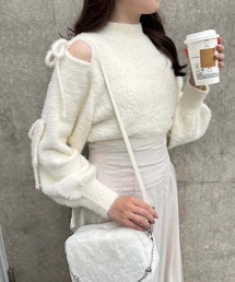 one after another NICE CLAUP | 肩あきマルチウェイ/あざとフェザーリボンニット(ニット/セーター)