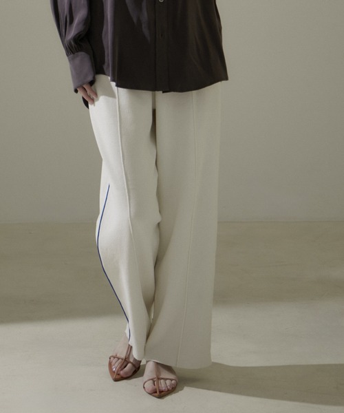 SALON adam et rope'（サロン アダム エ ロペ）の「トラックパンツ -CreamyCotton /クリーミーコットン-（その他パンツ・レディース・ライトグレー/ホワイト/ブラック系その他/ブルー系その他4・FREE）」の7枚目の写真