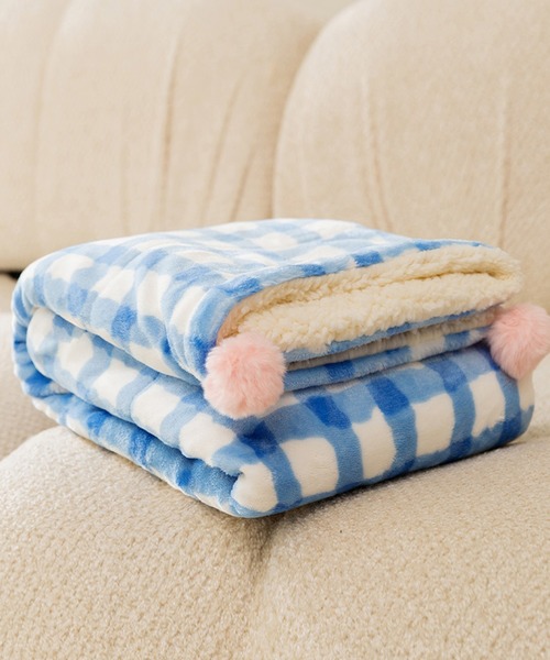 aimoha(アイモハ)のモコモコ リバーシブルポンポン付きペット毛布(ペット用クッション/マット)