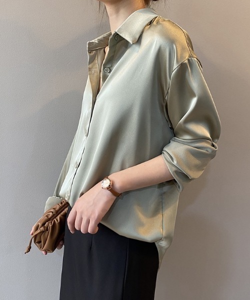 LADY LIKE（レディライク）の「ベーシックサテンブラウス（シャツ