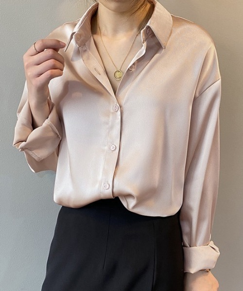 LADY LIKE（レディライク）の「ベーシックサテンブラウス（シャツ