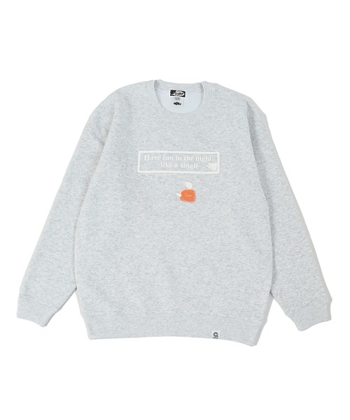 NOTHINKER(ノーシンカー)の「Have fun in the nights Crewneck Sweat(スウェット・メンズ・アッシュグレー/ネイビー・MEDIUM/LARGE/X-LARGE)」の2枚目の写真