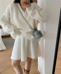 ウール混起毛ニットセットアップ