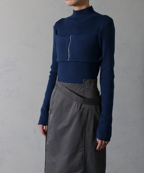 &g'aime(アンジェム)の「【&g’aime】ビスチェドッキングリブニットトップス(ニット/セーター・レディース・グレイッシュベージュ/ブラック/ブルー・FREE)」の16枚目の写真