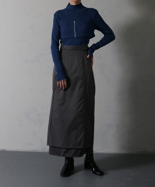 &g'aime(アンジェム)の「【&g’aime】ビスチェドッキングリブニットトップス(ニット/セーター・レディース・グレイッシュベージュ/ブラック/ブルー・FREE)」の19枚目の写真