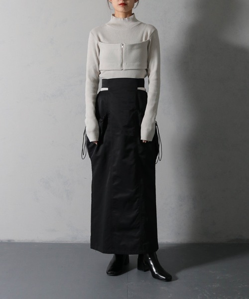 &g'aime(アンジェム)の「【&g’aime】ビスチェドッキングリブニットトップス(ニット/セーター・レディース・グレイッシュベージュ/ブラック/ブルー・FREE)」の9枚目の写真