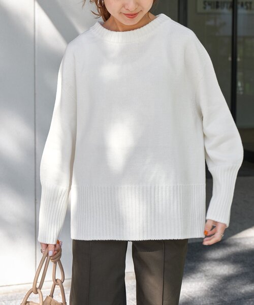 Spick & Span(スピックアンドスパン)の「≪追加≫バルキーヤーン ロングリブ プルオーバー(ニット/セーター・レディース・グレー/ホワイト/ベージュ/ブルー系その他・FREE)」の10枚目の写真