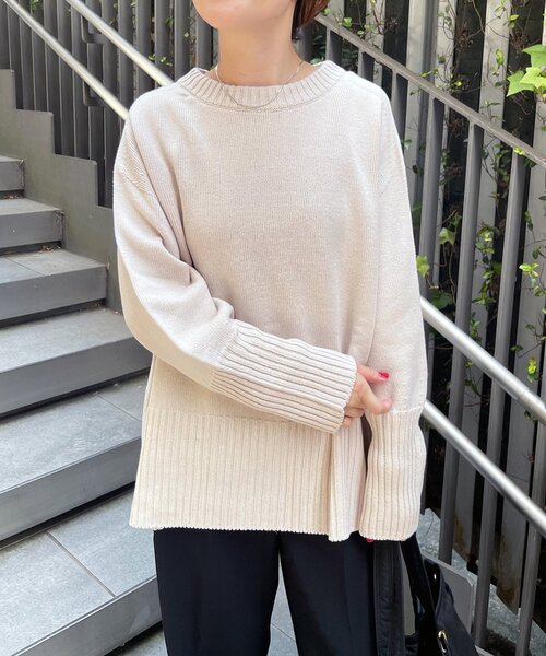 ≪追加≫バルキーヤーン ロングリブ プルオーバー（ニット