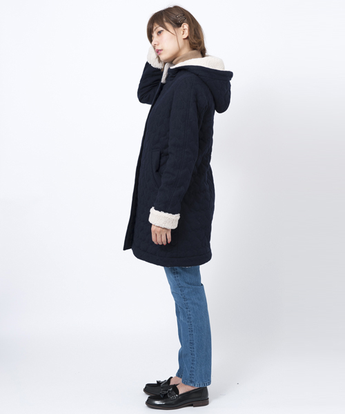 MILKFED.（ミルクフェド）の「HEART QUILTED COAT（その他アウター・レディース・アッシュ/ネイビー・MEDIUM/SMALL）」の3枚目の写真