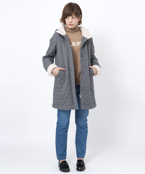 MILKFED.（ミルクフェド）の「HEART QUILTED COAT（その他アウター・レディース・アッシュ/ネイビー・MEDIUM/SMALL）」の12枚目の写真