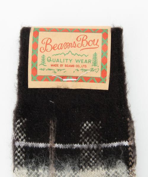 BEAMS BOY（ビームスボーイ）の「BEAMS BOY / ナッピング チェック クルーソックス（ソックス/靴下・レディース・ホワイト/ブラック/レッド・ONE SIZE）」の11枚目の写真