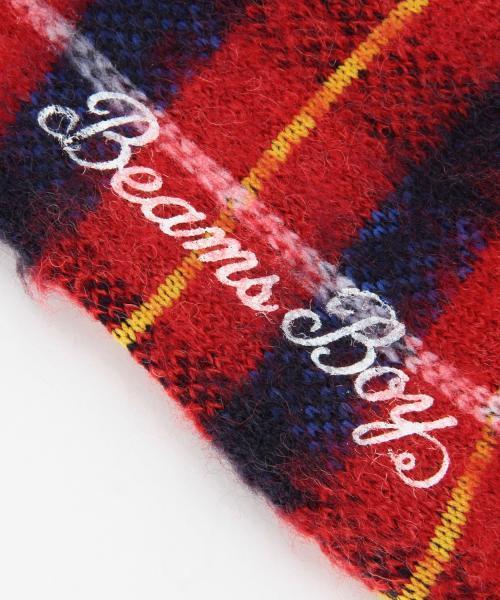 BEAMS BOY（ビームスボーイ）の「BEAMS BOY / ナッピング チェック クルーソックス（ソックス/靴下・レディース・ホワイト/ブラック/レッド・ONE SIZE）」の9枚目の写真