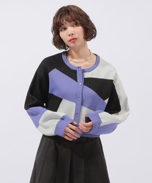 PAGEBOY | カラーブロックショートカーディガン(カーディガン/ボレロ)