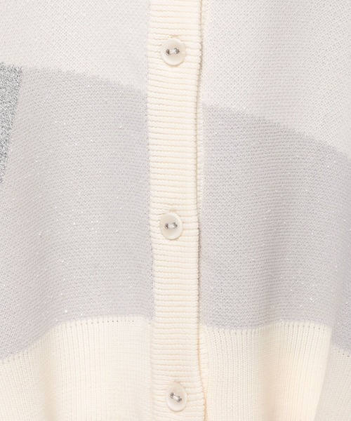 PAGEBOY（ページボーイ）の「カラーブロックショートカーディガン（カーディガン/ボレロ・レディース・オフホワイト/ブラック系その他/ブラック・FREE）」の4枚目の写真