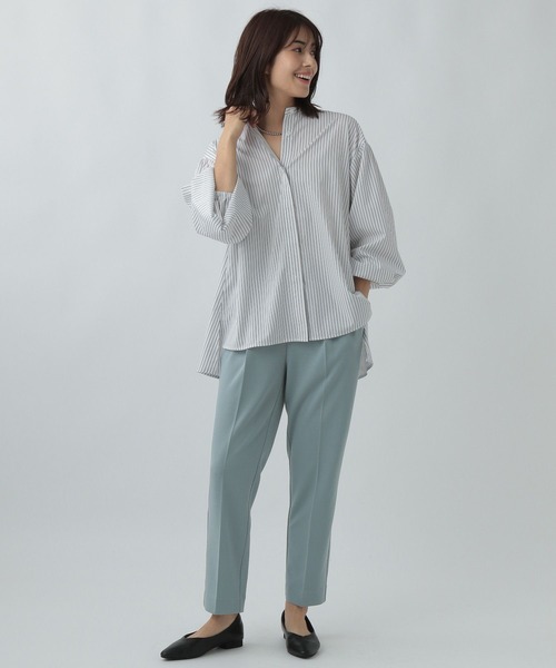 Elura（エルーラ）の「アイロンいらず袖コンブラウス（シャツ/ブラウス・レディース・ホワイト/ホワイト系その他5/ライトブルー・LARGE/MEDIUM）」の10枚目の写真