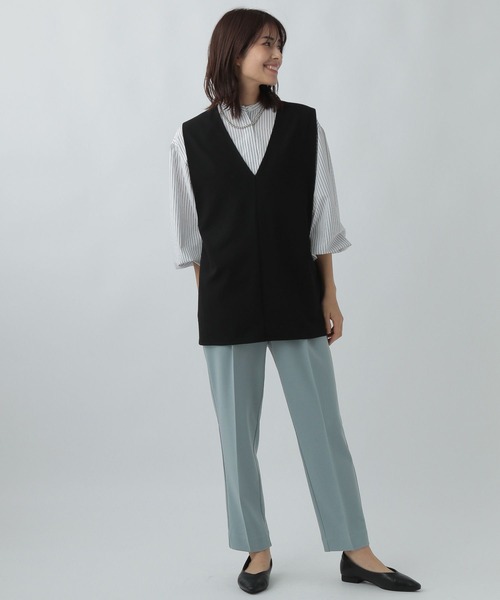 Elura（エルーラ）の「アイロンいらず袖コンブラウス（シャツ/ブラウス・レディース・ホワイト/ホワイト系その他5/ライトブルー・LARGE/MEDIUM）」の11枚目の写真