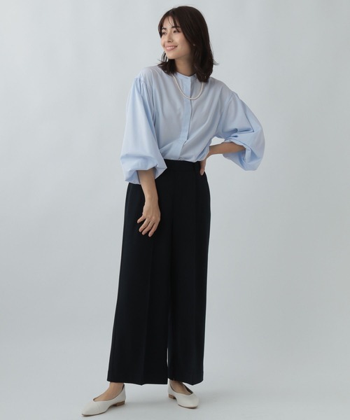 Elura（エルーラ）の「アイロンいらず袖コンブラウス（シャツ/ブラウス・レディース・ホワイト/ホワイト系その他5/ライトブルー・LARGE/MEDIUM）」の17枚目の写真