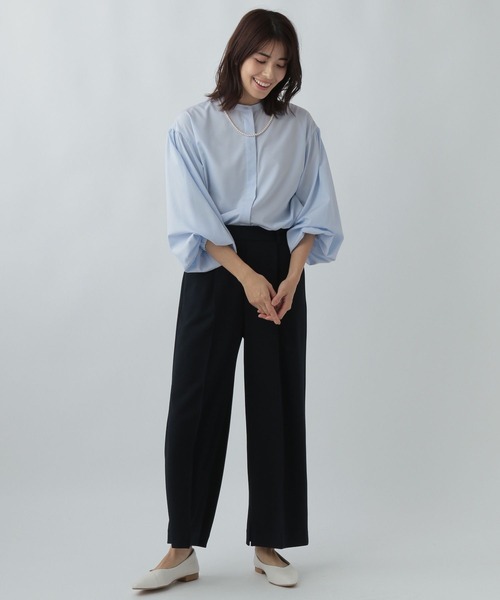 Elura（エルーラ）の「アイロンいらず袖コンブラウス（シャツ/ブラウス・レディース・ホワイト/ホワイト系その他5/ライトブルー・LARGE/MEDIUM）」の18枚目の写真