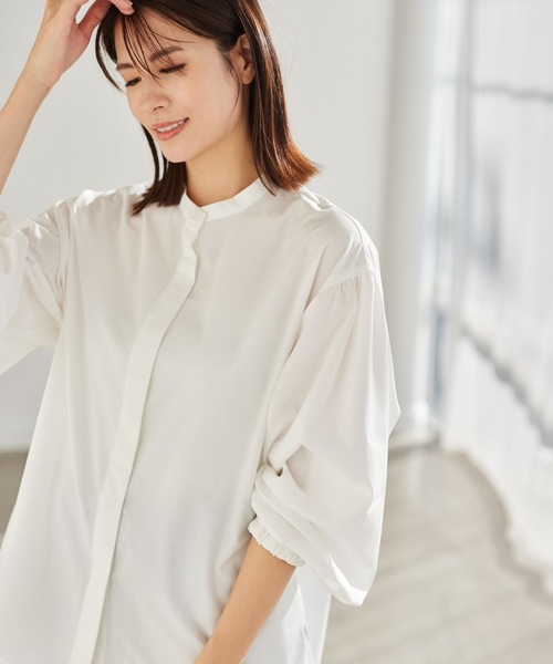 Elura（エルーラ）の「アイロンいらず袖コンブラウス（シャツ/ブラウス・レディース・ホワイト/ホワイト系その他5/ライトブルー・LARGE/MEDIUM）」の20枚目の写真