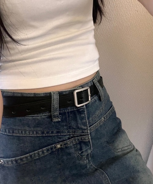 fiere（フィエール）の「レディーススクエア穴なしベルト（ベルト・レディース・ブラック/ブラウン/ブラック系その他2/ブラウン系その他/ブラック系その他・FREE）」の3枚目の写真