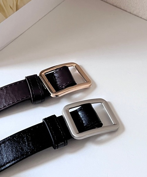 fiere（フィエール）の「レディーススクエア穴なしベルト（ベルト・レディース・ブラック/ブラウン/ブラック系その他2/ブラウン系その他/ブラック系その他・FREE）」の10枚目の写真