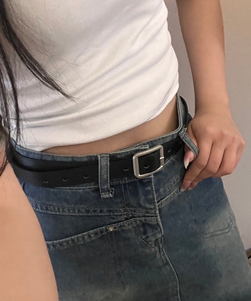 fiere（フィエール）の「レディーススクエア穴なしベルト（ベルト・レディース・ブラック/ブラウン/ブラック系その他2/ブラウン系その他/ブラック系その他・FREE）」の21枚目の写真